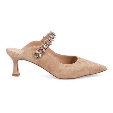 Beige Rhinestone Mules for Special Occasions