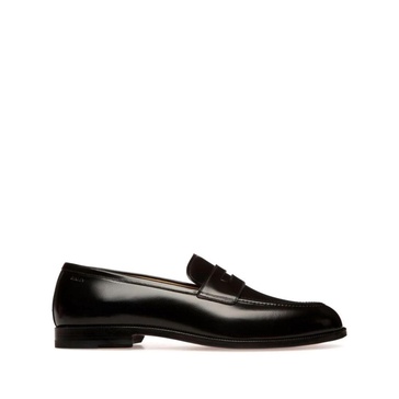 Black Leather Flat Shoes