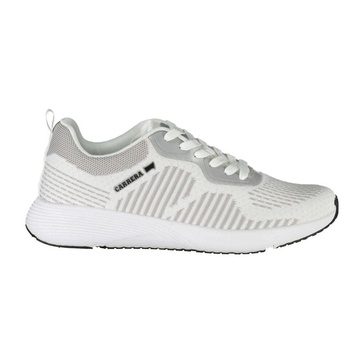 Sporty White Lace-Up Sneakers with Contrast Details