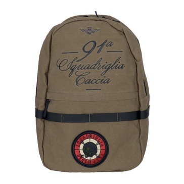 Military Style Green Backpack with Embroidery