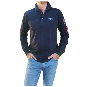 Long Sleeve Polo with Antarctic Expedition Patch