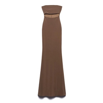 Off-Shoulder Maxi Dress with Cut-Out Motif