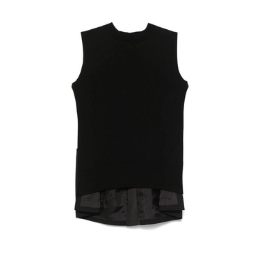 Black Box-Pleat Sweater with Rear Slit