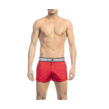 Red Micro Swim Shorts Stylish Design