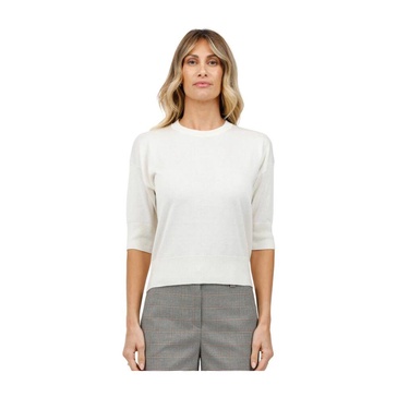 Silk and cashmere three-quarter sleeve top