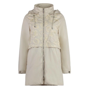 Floral Embroidered Hooded Jacket