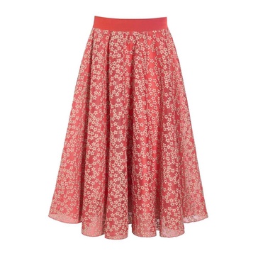 Flower Mesh Skirt Cool Coral/Shell