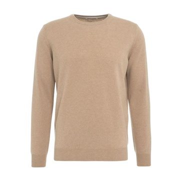 Brown Knitwear Sleeve Patched Pullover