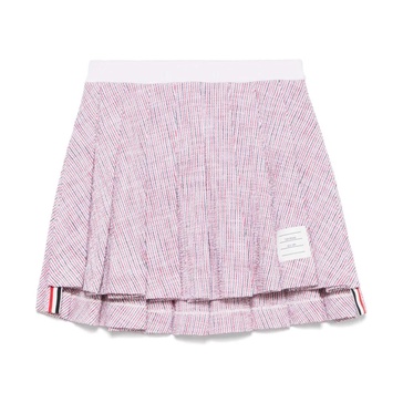 Striped A-Line Pleated Skirt