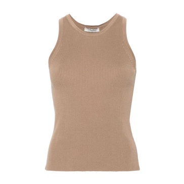 Ribbed Tank Top Beige