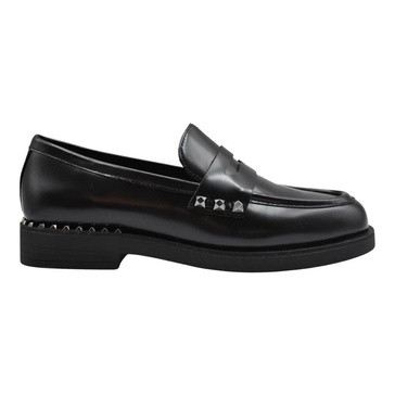 Black Lace-Up Loafers