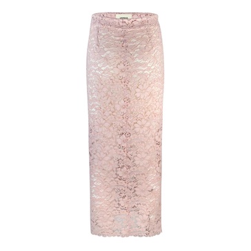 Pink Skirt High Waist Zip Closure