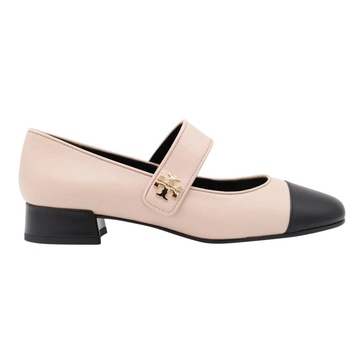 Pink Black Round Toe Pumps