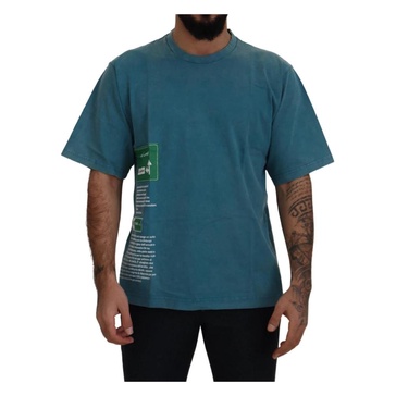 Blue Logo Print Crewneck T-shirt