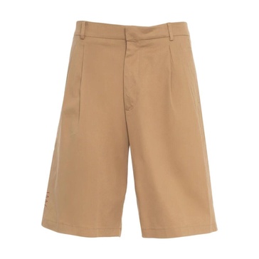 Brown Bermuda Shorts Elegant Pleats