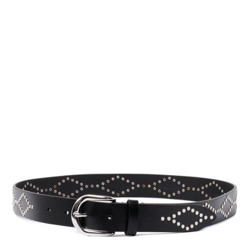 Studded Black Leather Belt