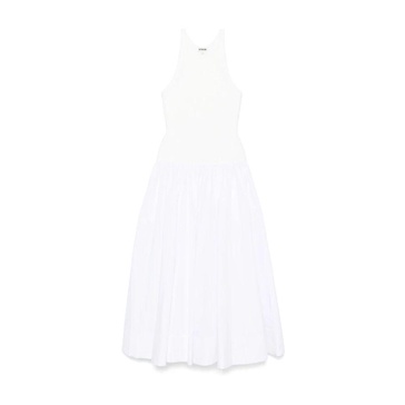 White Flared Skirt with Panel Detail