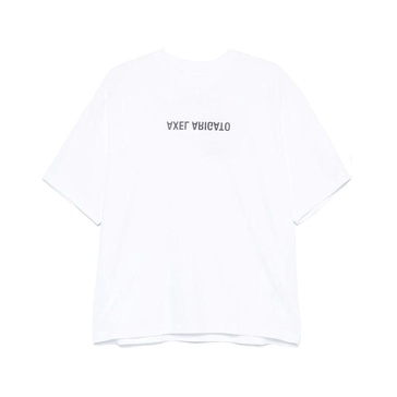 White Logo Print Crew Neck T-shirt
