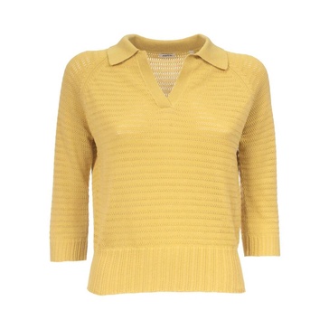Cotton Polo Shirt with Three-Quarter Sleeves
