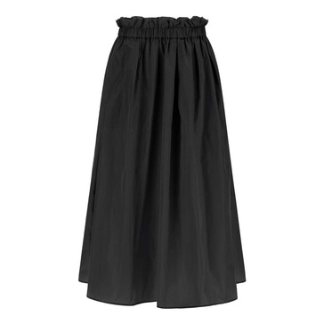 Black Flared Midi Skirt Water-Repellent