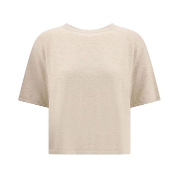 Ribbed Crew Neck Cotton T-Shirt