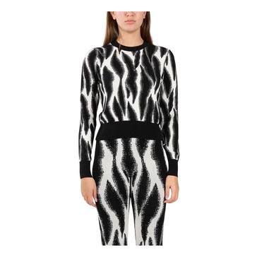 Animal Print Cropped Viscose Top