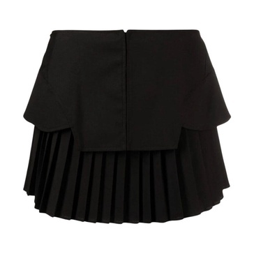 Black Flannel Mini Skirt with Corse