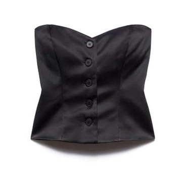 Sweetheart Neckline Wanda Top in Black