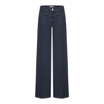 Wide Leg Dark Blue Denim Pants