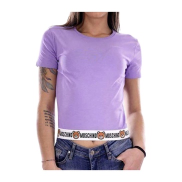 Teddy Logo Cotton T-shirt Purple