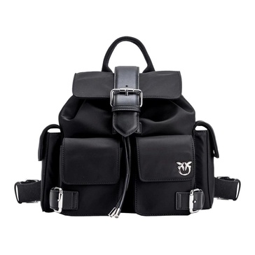 Multipocket Nylon Pocket Backpack Black