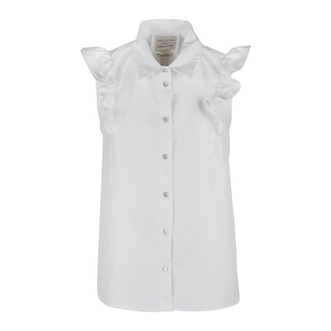 Ruffle Sleeve Poplin Shirt