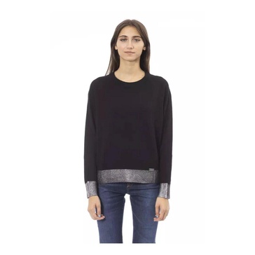 Black Wool Crew Neck Sweater