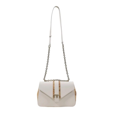 Beige Shoulder Bag Clip Fastening