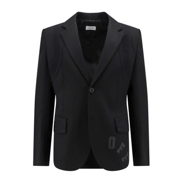 Off-White Logo Embroidered Single-Breasted Blazer