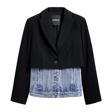 Black Button-Up Jacket Spring/Summer Women