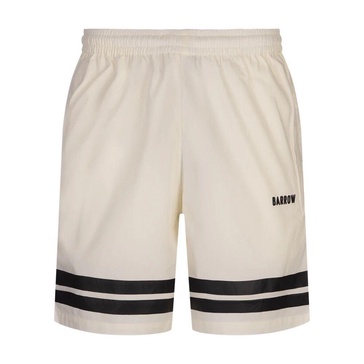 White Bermuda Shorts with Bottom Bands