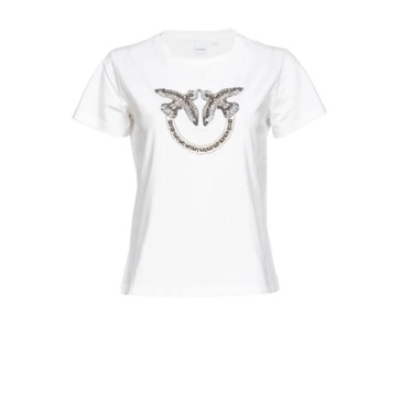 Love Birds Embroidered White T-shirt