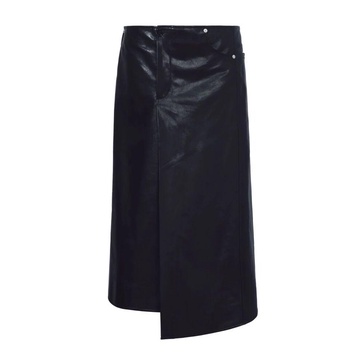 Black Nappa Leather Skirt