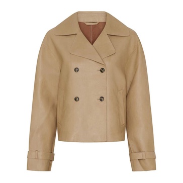Short Leather Trenchcoat