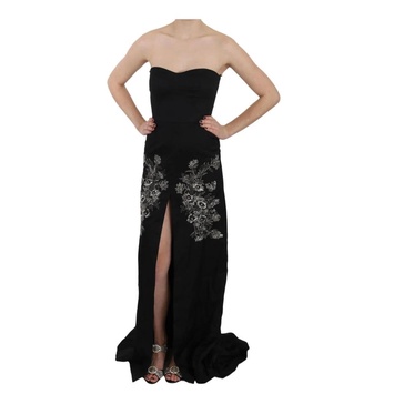 Sequined Floral Ball Gown Dress