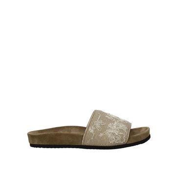 Leather Flats with Bead Embellishment