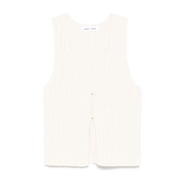 White V-Neck Sleeveless Top