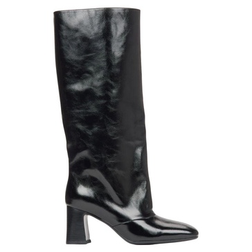 Black Patent Leather Knee-High Boots