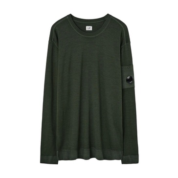 Green Jersey Sweatshirt with Sleeve Logo