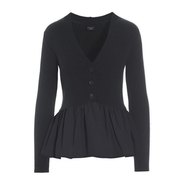 Ribbed Black Blouse Saku Style
