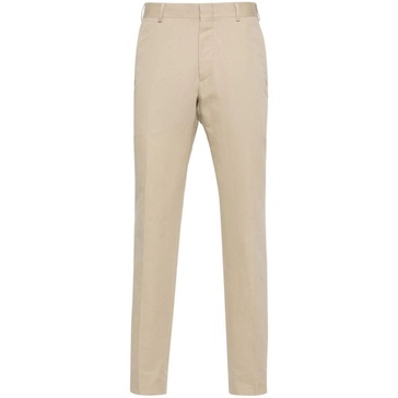 Slim Fit Beige Linen Cotton Pants