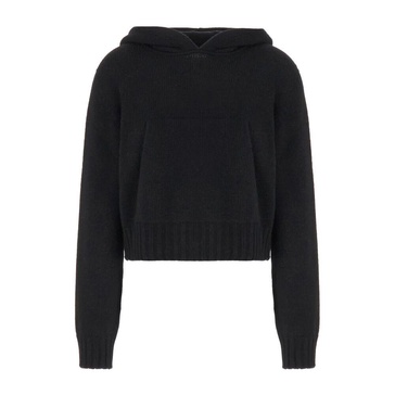 Logo Embroidered Knitted Hoodie
