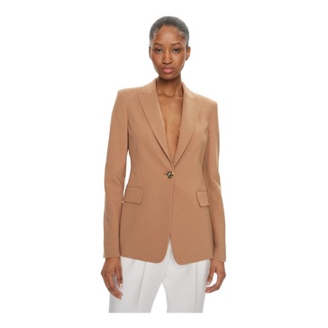 Brown Blazer Jacket Stretch Fabric