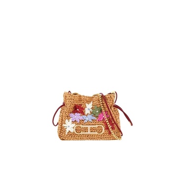 Floral Soft Bucket Bag with Initials Insignia